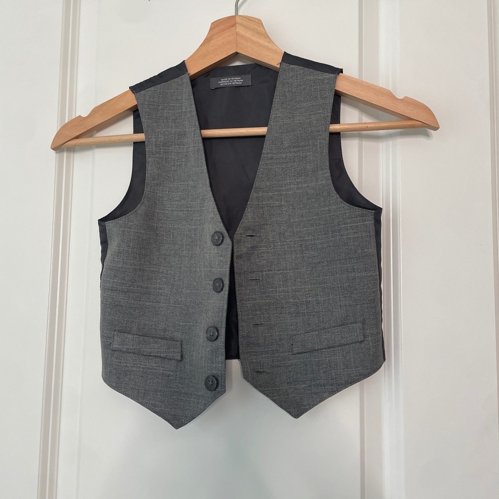 Van Heusen Gray Suit Vest Toddler 3T Boys Formal Wedding Dress Wear Party Layer - Picture 2 of 7
